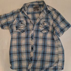 Rerun blue button down shirt